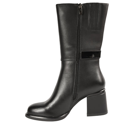 Cizme elegante, dama, EPICA, DL70004 negru, piele naturala, toc